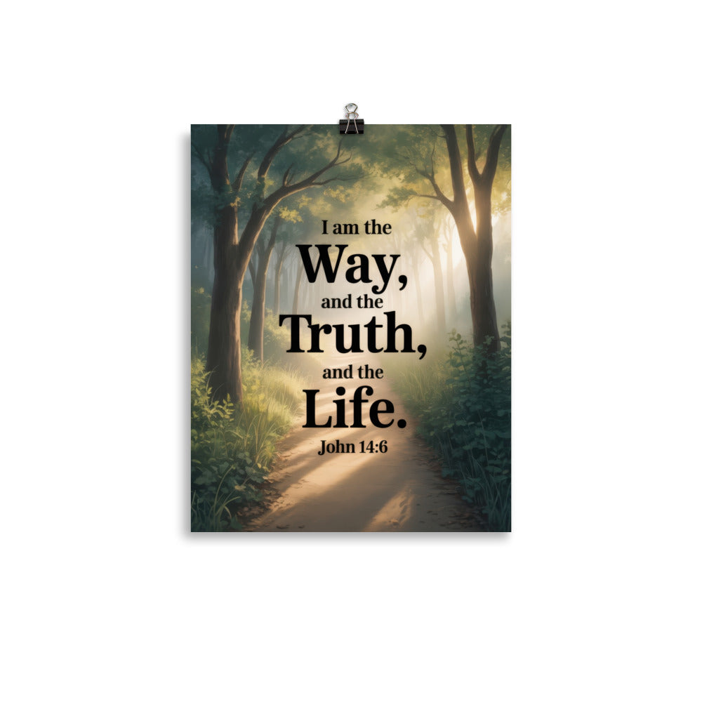 John 14:6 Bible Verse The Life Enhanced Matte Paper Poster 11″×14″