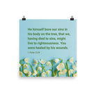 1 Peter 2:24 - Bible Verse, healed by His wounds Enhanced Matte Paper Poster