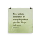 Heb 11:1 - Bible Verse, faith is assurance Enhanced Matte Paper Poster