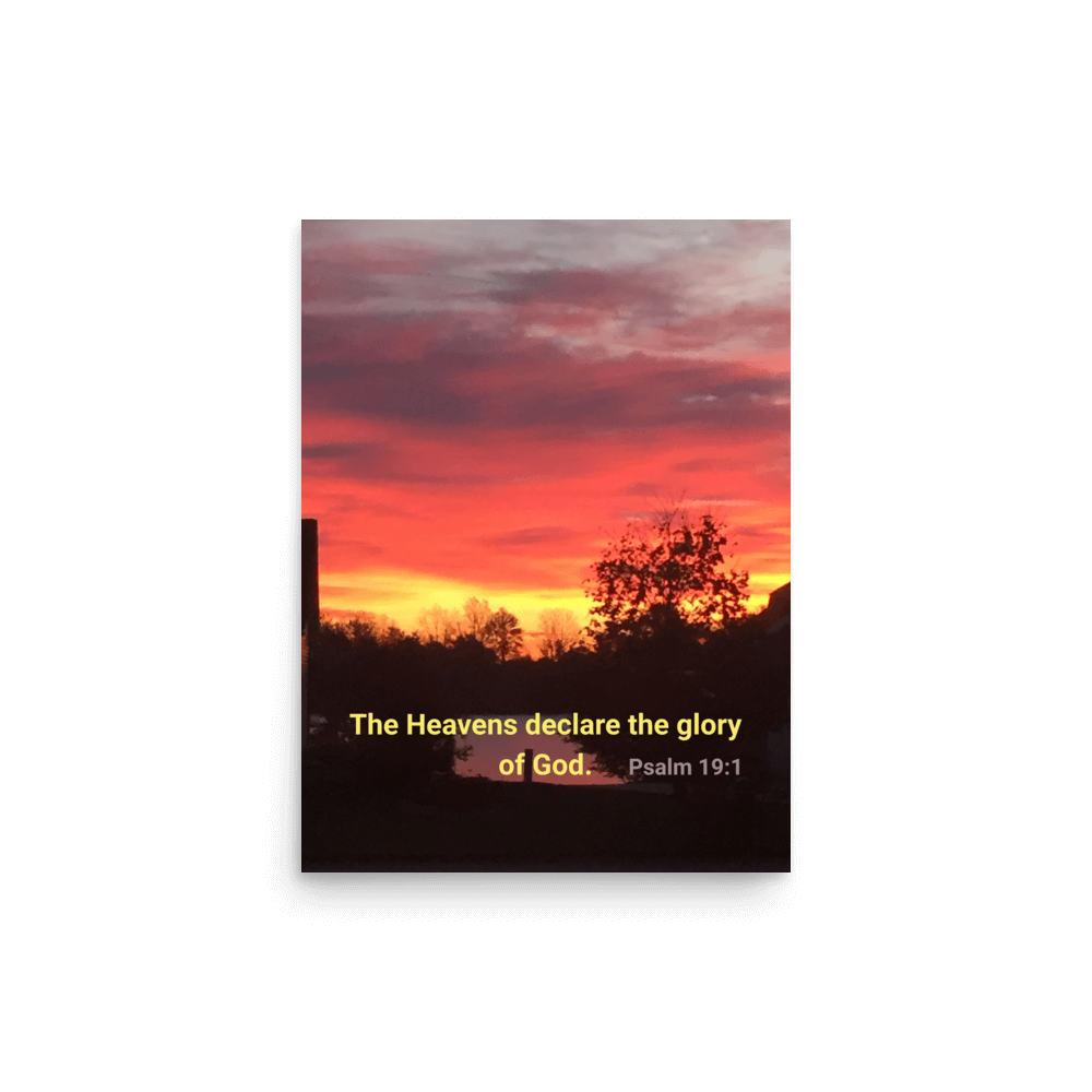 Psalm 19:1 Bible Verse, Sunset Glory Poster