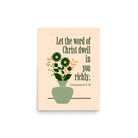 Col 3:16 - Bible Verse, word of Christ Enhanced Matte Paper Poster