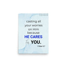 1 Pet 5:7 - Bible Verse, casting all your worries on Him Enhanced Matte Paper Poster