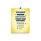 1 John 4:14 - Bible Verse, Savior of the world Enhanced Matte Paper Poster