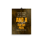 Psalm 119:105 - Bible Verse, lamp to my feet Enhanced Matte Paper Poster