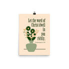 Col 3:16 - Bible Verse, word of Christ Enhanced Matte Paper Poster