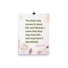 John 10:10 - Bible Verse, Abundant Life Enhanced Matte Paper Poster