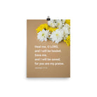 Jer 17:14 - Bible Verse, Heal me, O LORD Enhanced Matte Paper Poster