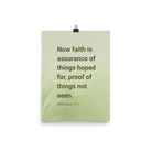 Heb 11:1 - Bible Verse, faith is assurance Enhanced Matte Paper Poster