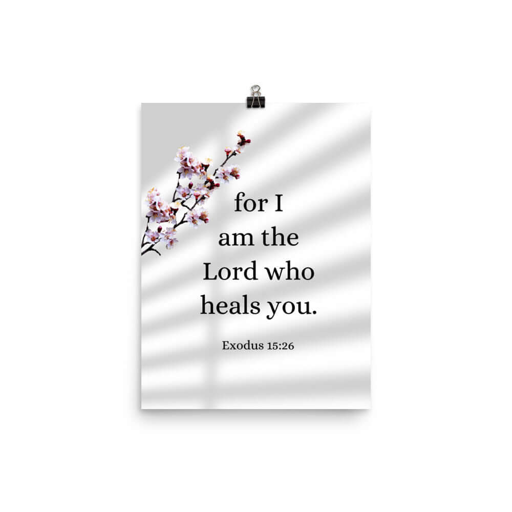 Exodus 15:26 Bible Verse, diligently listen Enhanced Matte Paper Poster