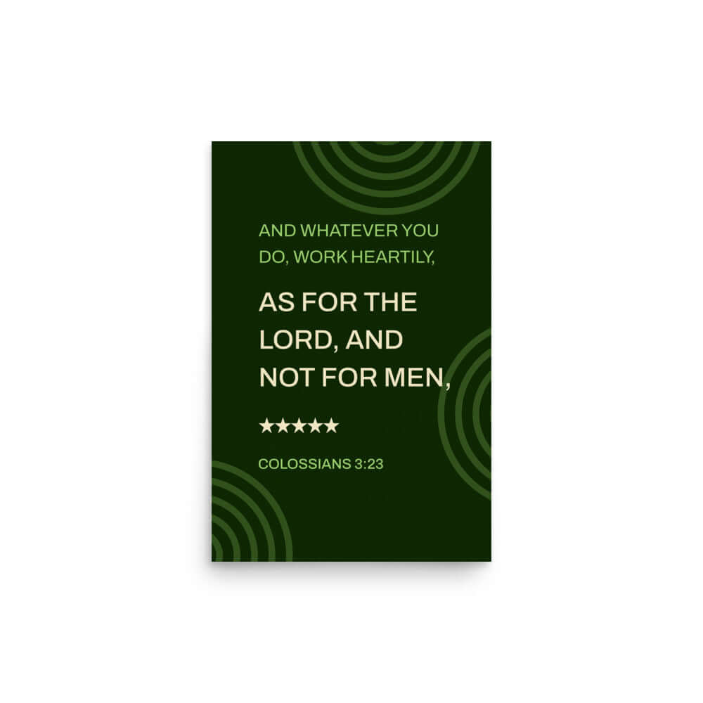 Col 3:23 - Bible Verse, not for men Enhanced Matte Paper Poster