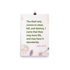 John 10:10 - Bible Verse, Abundant Life Enhanced Matte Paper Poster