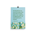 1 Peter 2:24 - Bible Verse, healed by His wounds Enhanced Matte Paper Poster