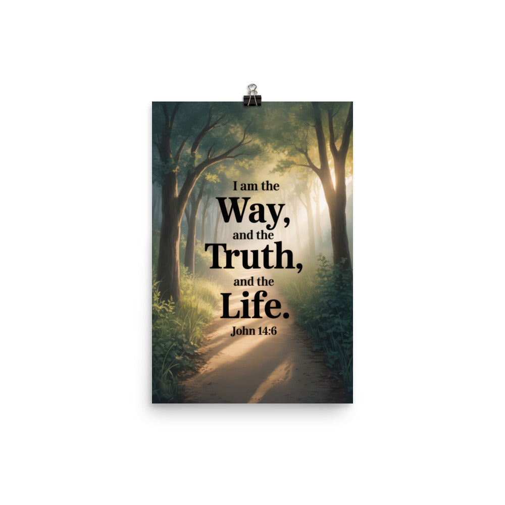 John 14:6 Bible Verse The Life Enhanced Matte Paper Poster 12″×18″