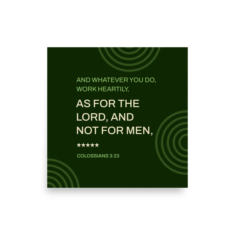 Col 3:23 - Bible Verse, not for men Enhanced Matte Paper Poster