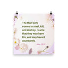 John 10:10 - Bible Verse, Abundant Life Enhanced Matte Paper Poster