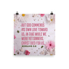 Romans 5:8 - Bible Verse, Christ Died for Us Enhanced Matte Paper Poster