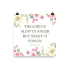 Nahum 1:3 Bible Verse, slow to anger Enhanced Matte Paper Poster