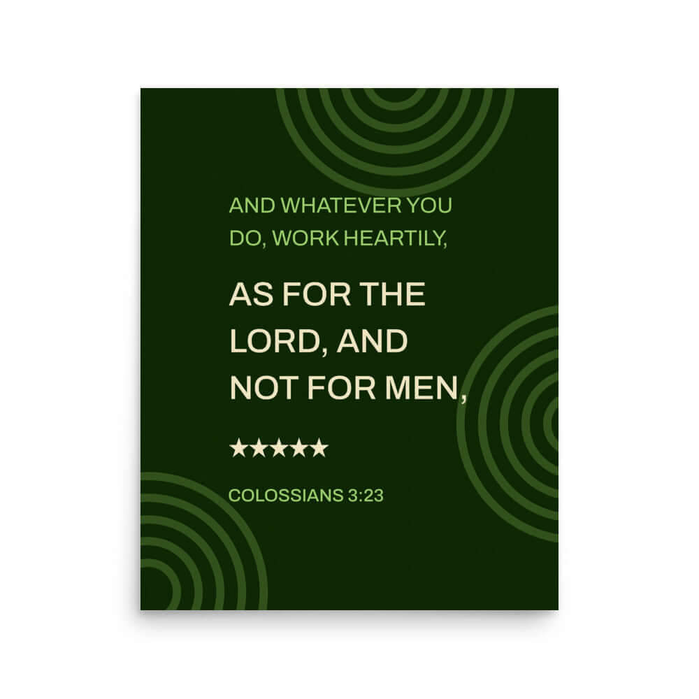 Col 3:23 - Bible Verse, not for men Enhanced Matte Paper Poster