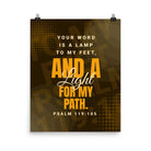 Psalm 119:105 - Bible Verse, lamp to my feet Enhanced Matte Paper Poster