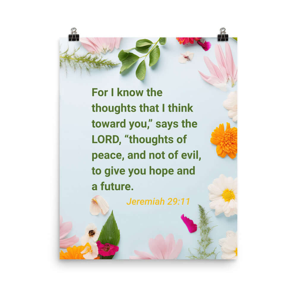 Jer 29:11 - Bible Verse, to give you hope Enhanced Matte Paper Poster