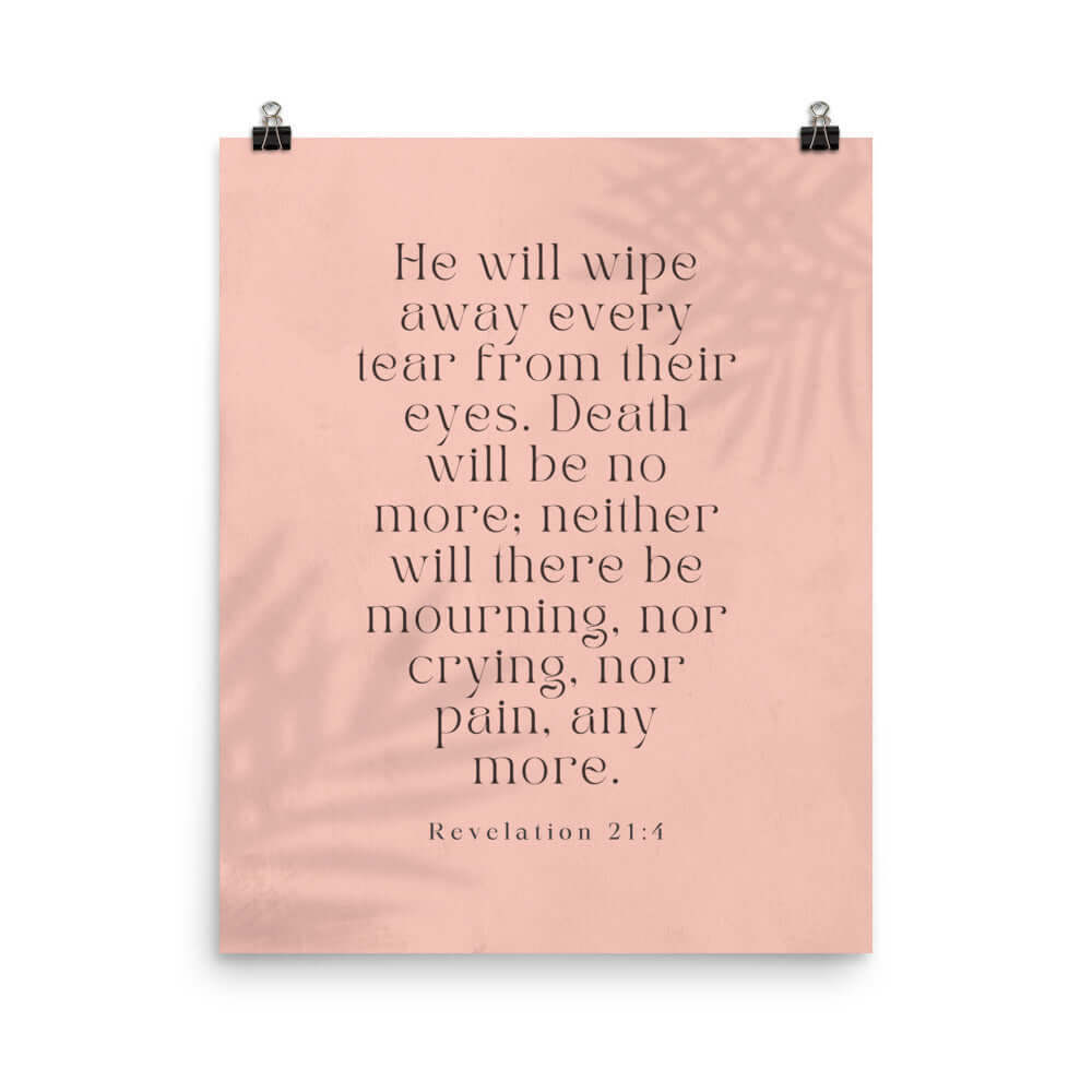 Revelation 21:4 Bible Verse, their eyes Enhanced Matte Paper Poster