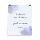 Nahum 1:3 Bible Verse, great in power Enhanced Matte Paper Poster