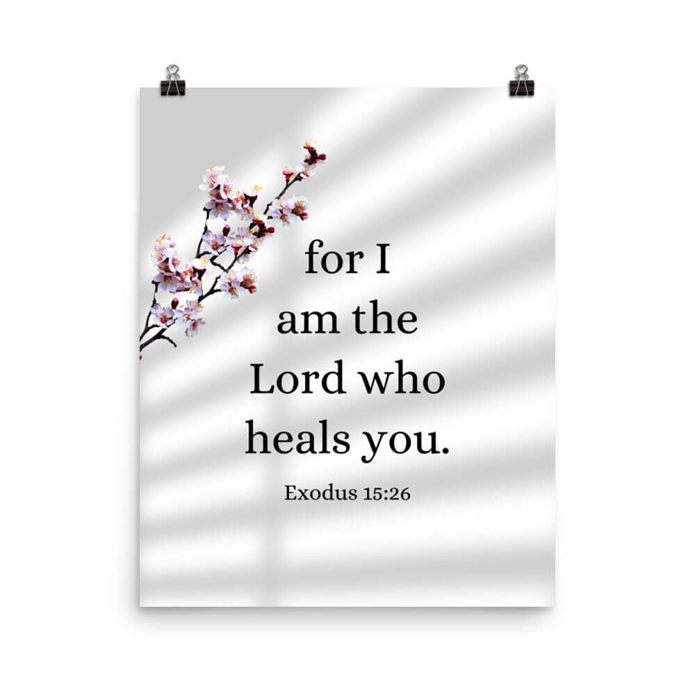 Exodus 15:26 Bible Verse, diligently listen Enhanced Matte Paper Poster