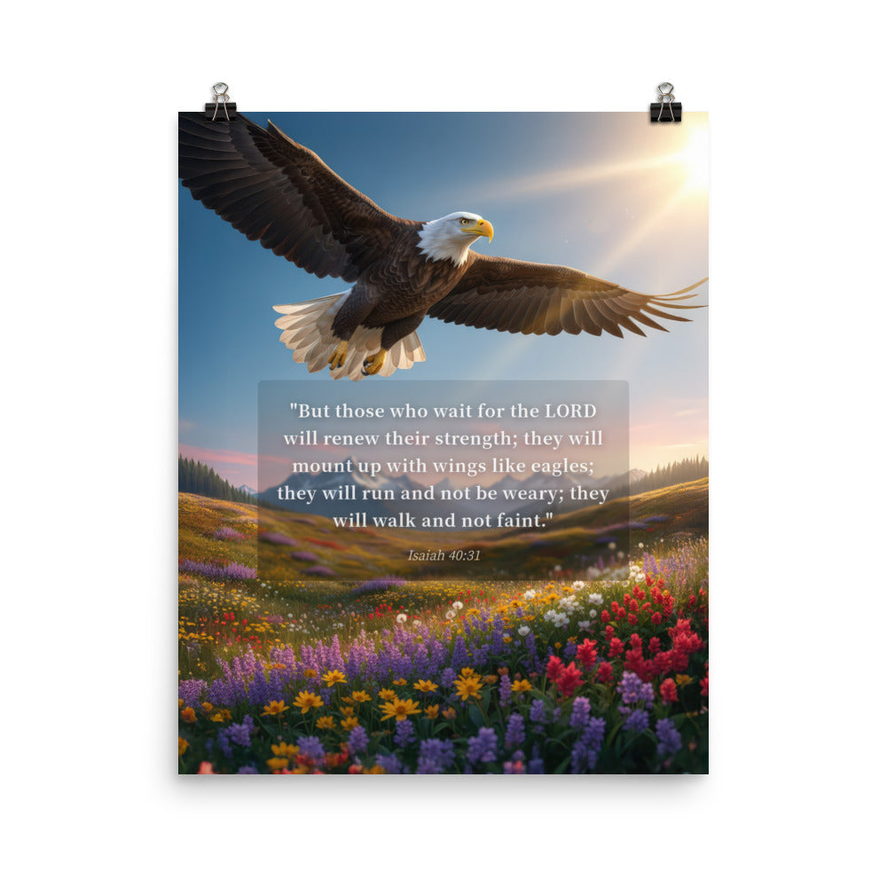 Isaiah 40:31 Bible Verse Who Wait Enhanced Matte Paper Poster 16″×20″