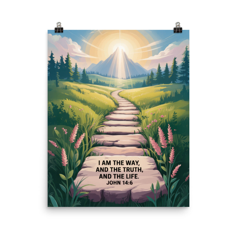John 14:6 Bible Verse The Truth Enhanced Matte Paper Poster 16″×20″