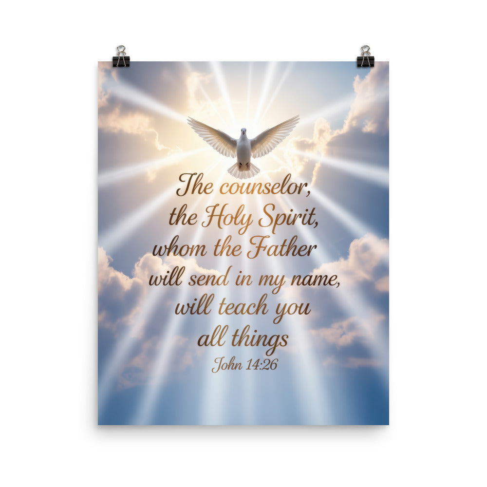 John 14:26 Bible Verse Father Enhanced Matte Paper Poster 16″×20″