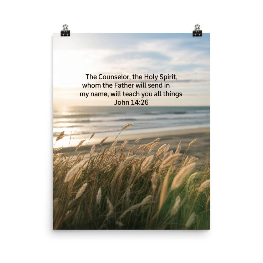 John 14:26 Bible Verse in my name Enhanced Matte Paper Poster 16″×20″