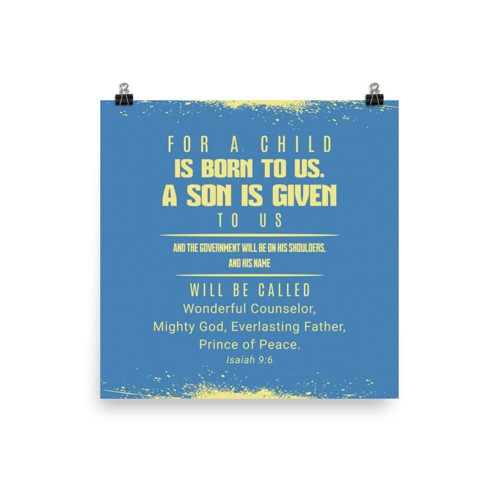 Isaiah 9:6 - Bible Verse, Mighty God Enhanced Matte Paper Poster