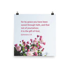 Eph 2:8 - Bible Verse, saved through faith Enhanced Matte Paper Poster