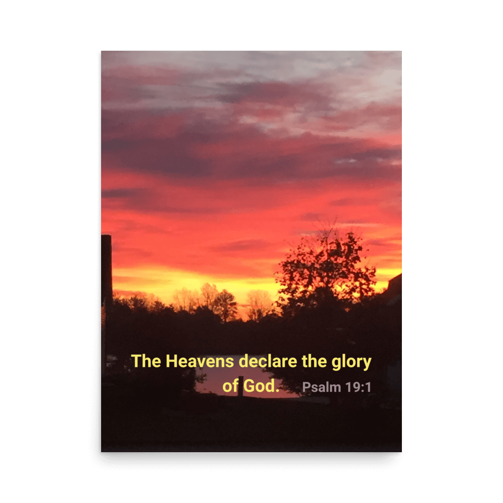 Psalm 19:1 Bible Verse, Sunset Glory Poster