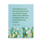 1 Peter 2:24 - Bible Verse, healed by His wounds Enhanced Matte Paper Poster