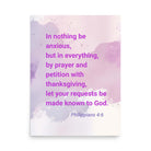 Phil 4:6 - Bible Verse, Prayer and Petition Enhanced Matte Paper Poster