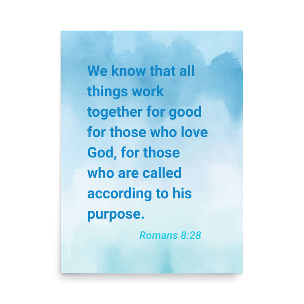 Rom 8:28 - Bible Verse, together for good Enhanced Matte Paper Poster