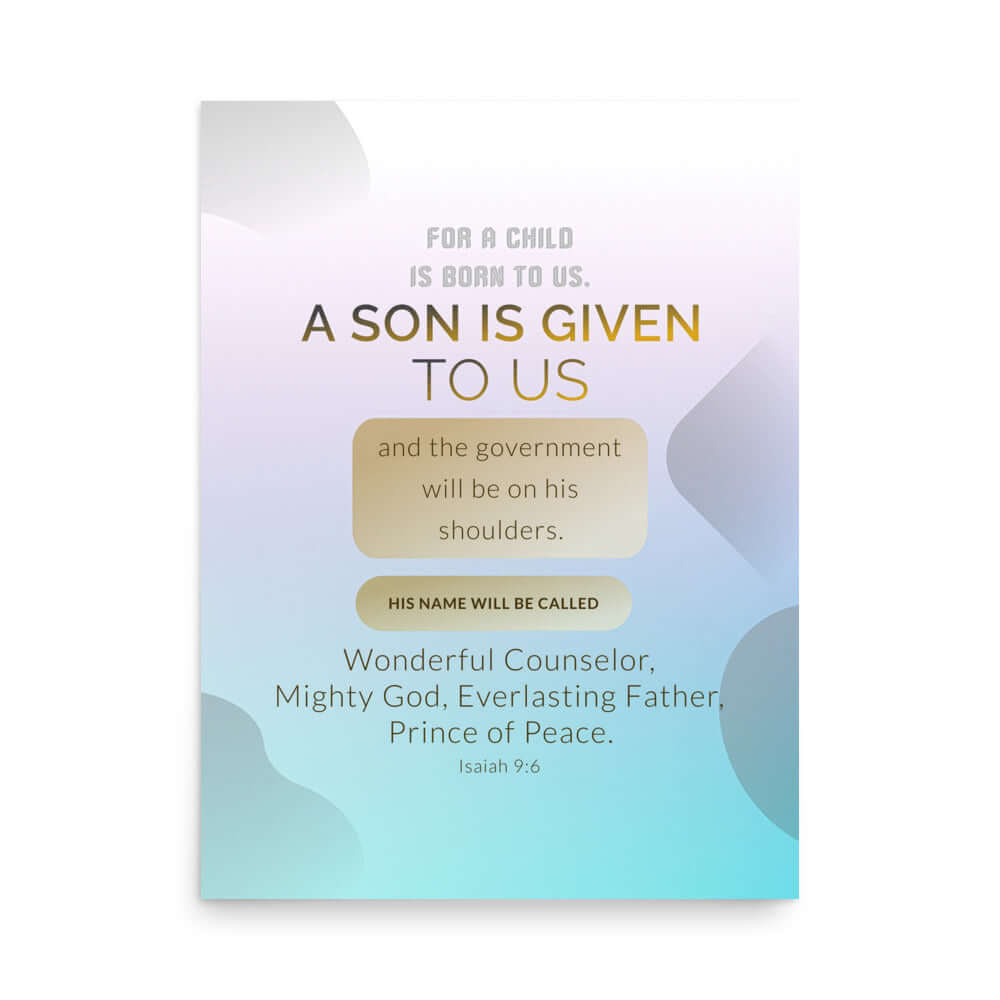 Isaiah 9:6 - Bible Verse, Wonderful Counselor Enhanced Matte Paper Poster