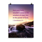 1 Cor 2:5 - Bible Verse, power of God Enhanced Matte Paper Poster