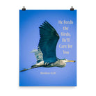 Matt 6:26, Graceful Heron, He'll Care for You Enhanced Matte Paper Poster