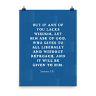 James 1:5 Bible Verse, gives to all Enhanced Matte Paper Poster