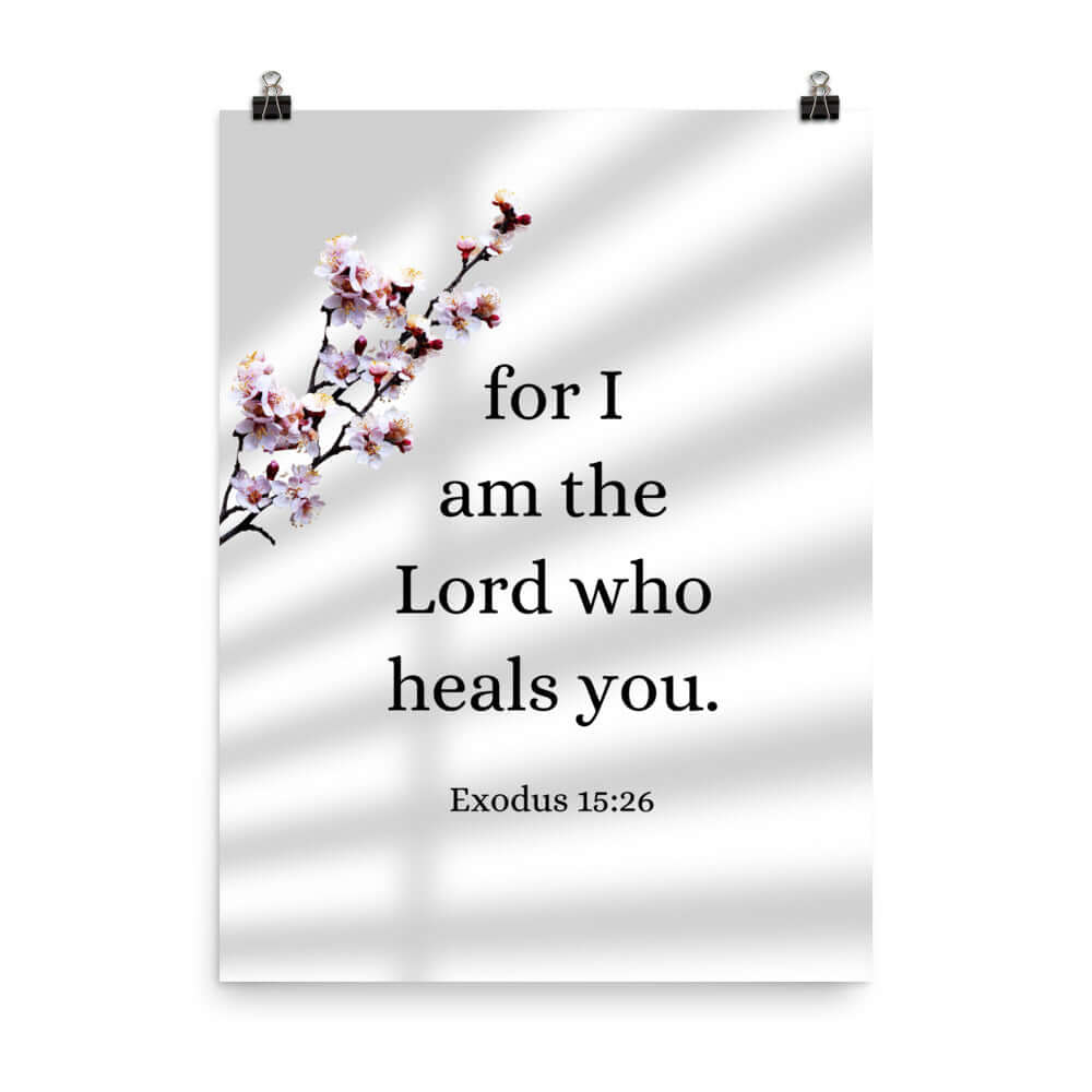 Exodus 15:26 Bible Verse, diligently listen Enhanced Matte Paper Poster