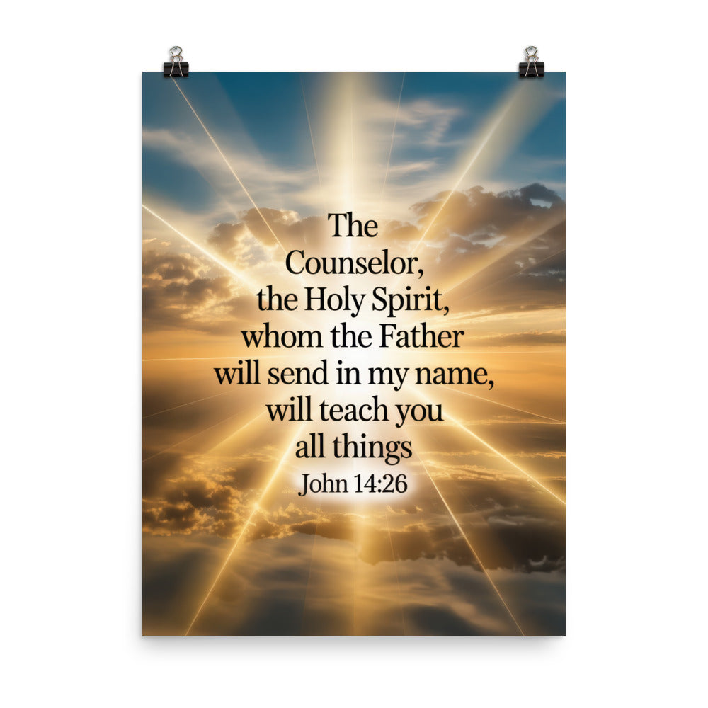 John 14:26 Bible Verse will send Enhanced Matte Paper Poster 18″×24″
