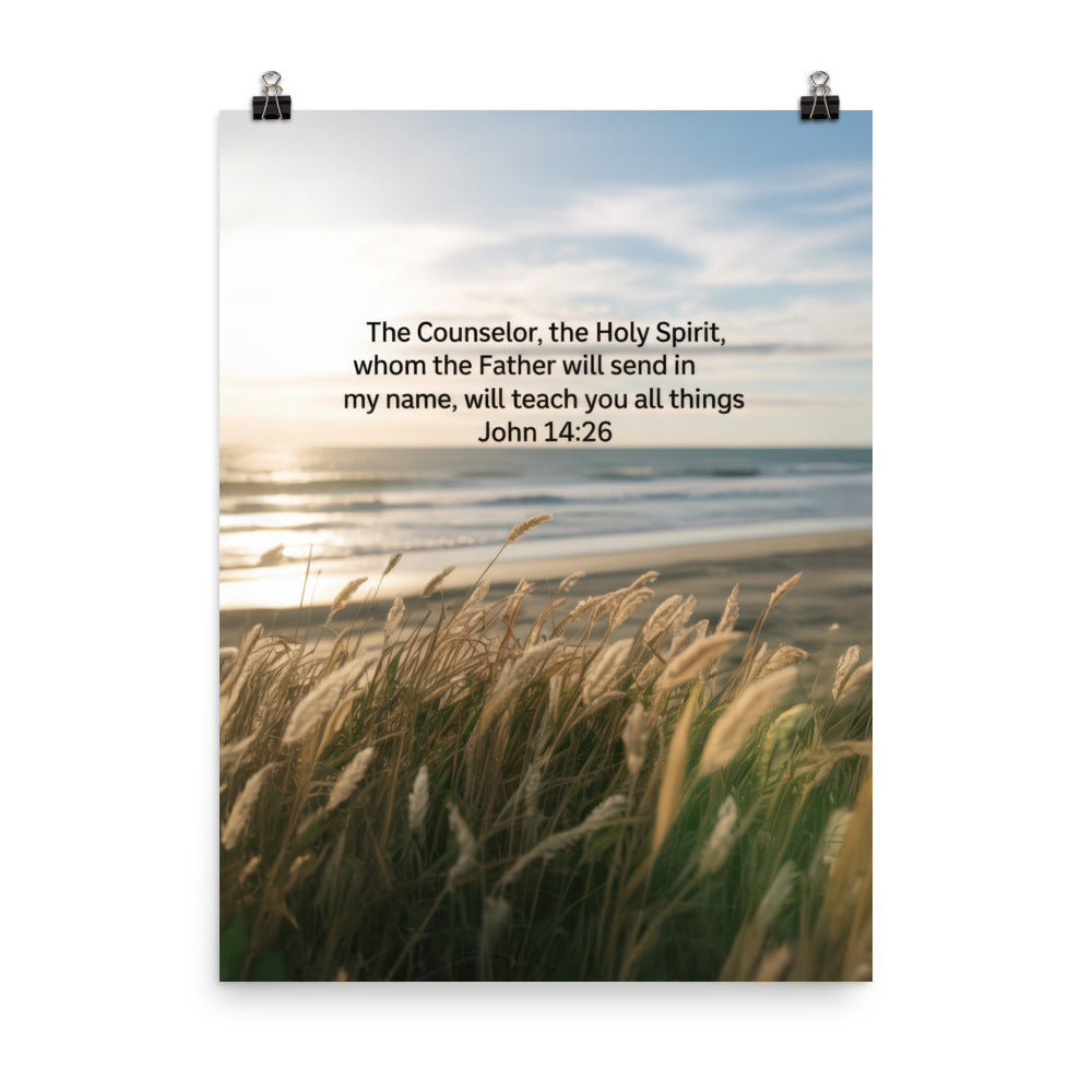 John 14:26 Bible Verse in my name Enhanced Matte Paper Poster 18″×24″