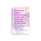 Phil 4:6 - Bible Verse, Prayer and Petition Enhanced Matte Paper Poster