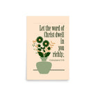 Col 3:16 - Bible Verse, word of Christ Enhanced Matte Paper Poster