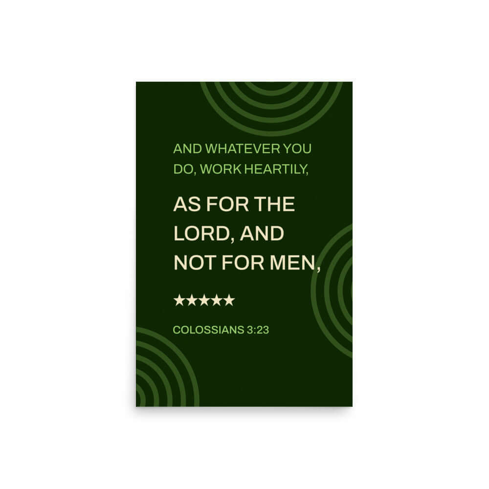 Col 3:23 - Bible Verse, not for men Enhanced Matte Paper Poster