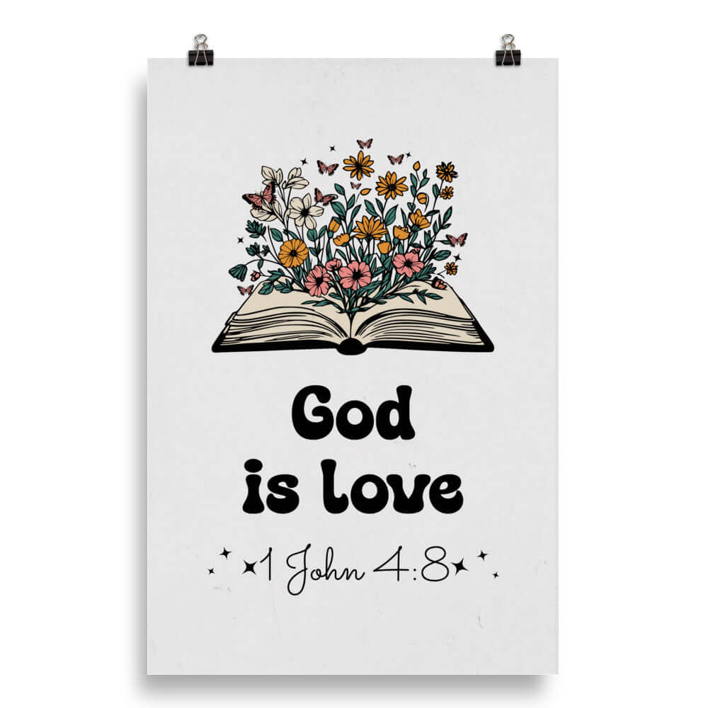 1 John 4:8 - Bible Verse, God is Love Enhanced Matte Paper Poster