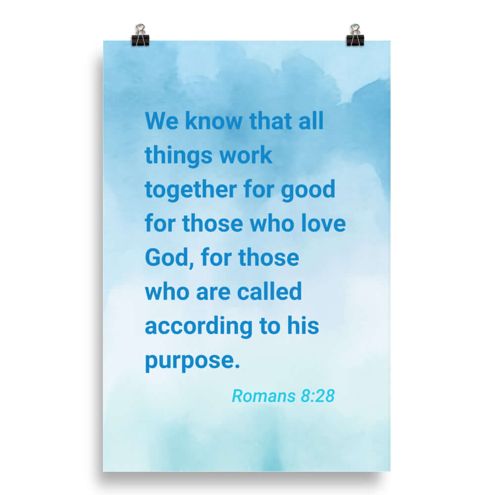 Rom 8:28 - Bible Verse, together for good Enhanced Matte Paper Poster