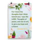 Jer 29:11 - Bible Verse, to give you hope Enhanced Matte Paper Poster